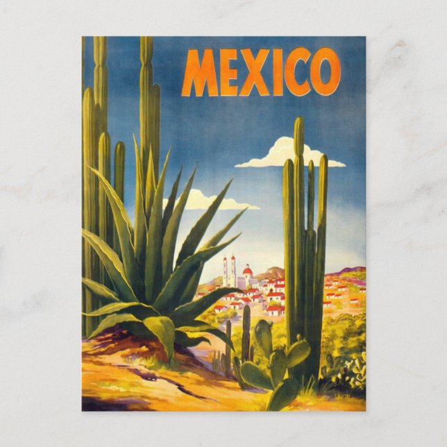 Vintage Mexico Travel Postcard (Front)