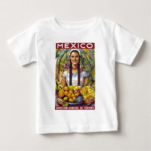 Vintage Mexico Travel Tourism Advertisement Baby T_Shirt