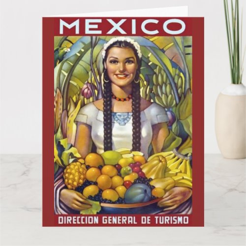 Vintage Mexico Travel Tourism Advertisement Card