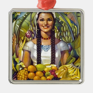 Vintage Mexico Travel Tourism Advertisement Metal Ornament