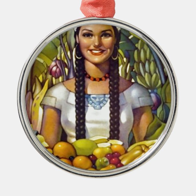 Vintage Mexico Travel Tourism Advertisement Metal Ornament (Front)