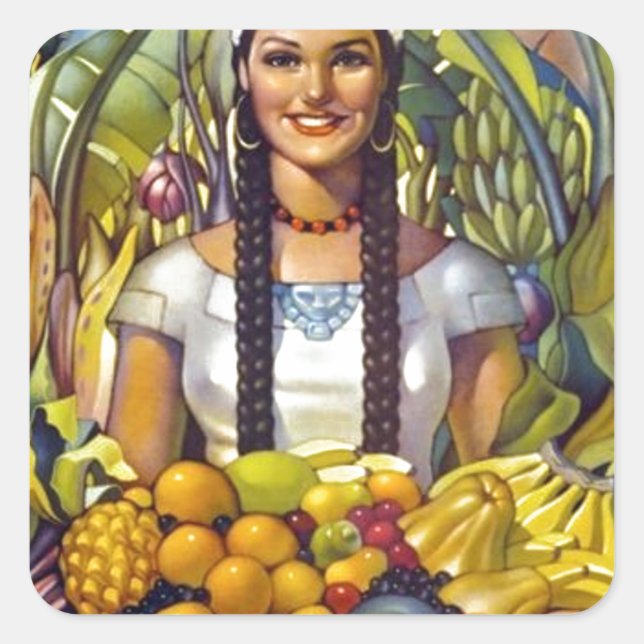 Vintage Mexico Travel Tourism Advertisement Square Sticker (Front)