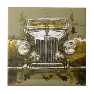 Vintage MG Sports Car Ceramic Tile
