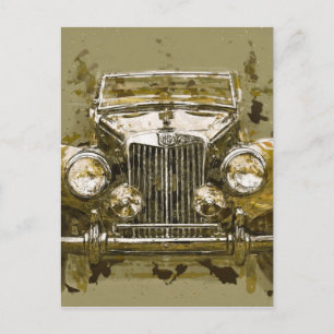 Vintage MG Sports Car Postcard