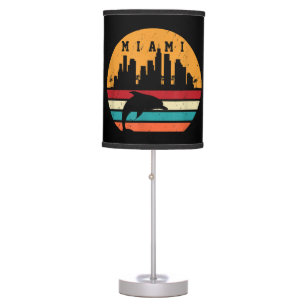 Vintage Miami 80s Dolphin Silhouette Souvenir Dolp Table Lamp