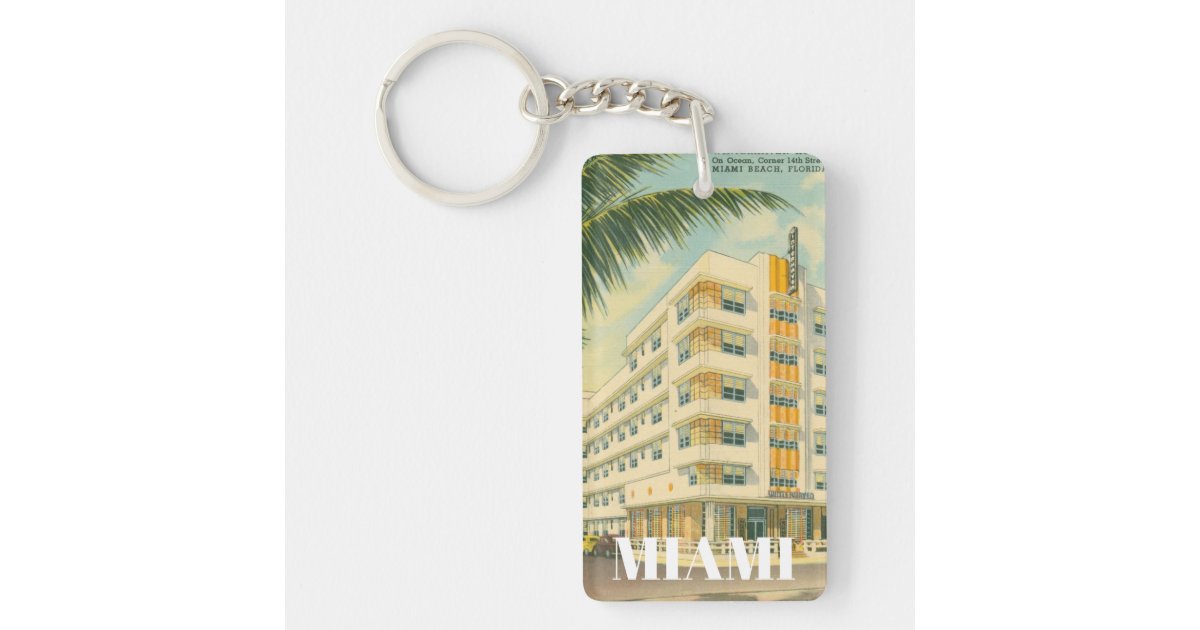 Vintage Miami Art Deco Keychain | Zazzle