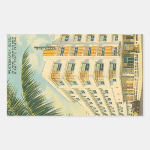 Vintage Miami Art Deco Rectangle Stickers