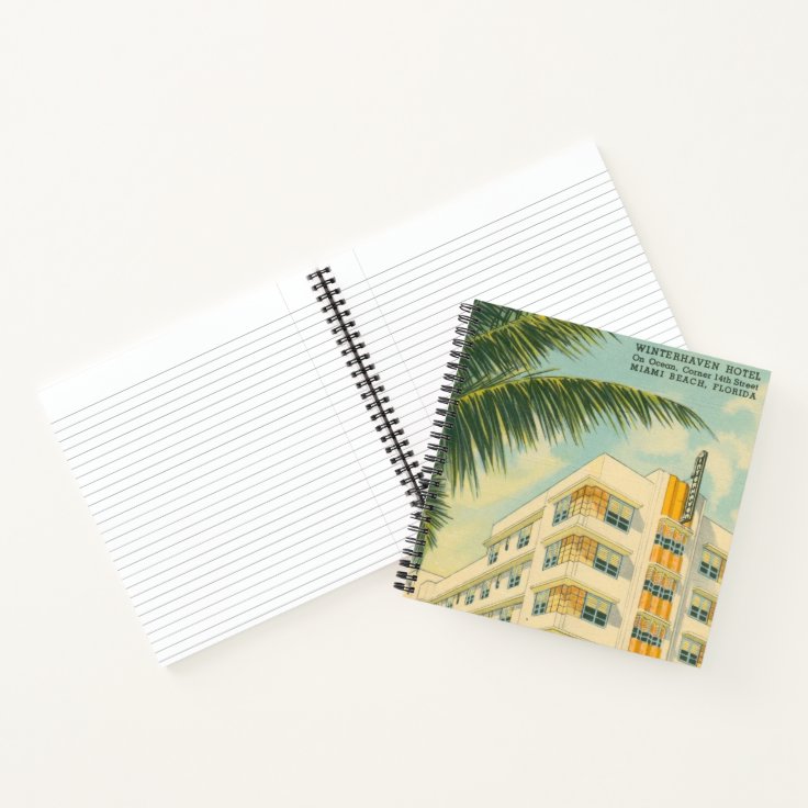 Vintage Miami Art Deco Spiral Notebook Zazzle