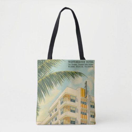 Vintage Miami Art Deco Tote Bag