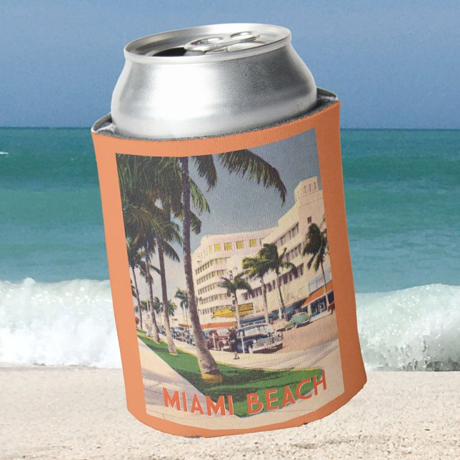 Vintage Miami Beach  1940s street Can Cooler (Creator Uploaded)