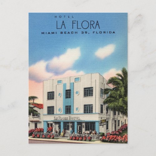 Vintage Miami beach Advertisement Postcard