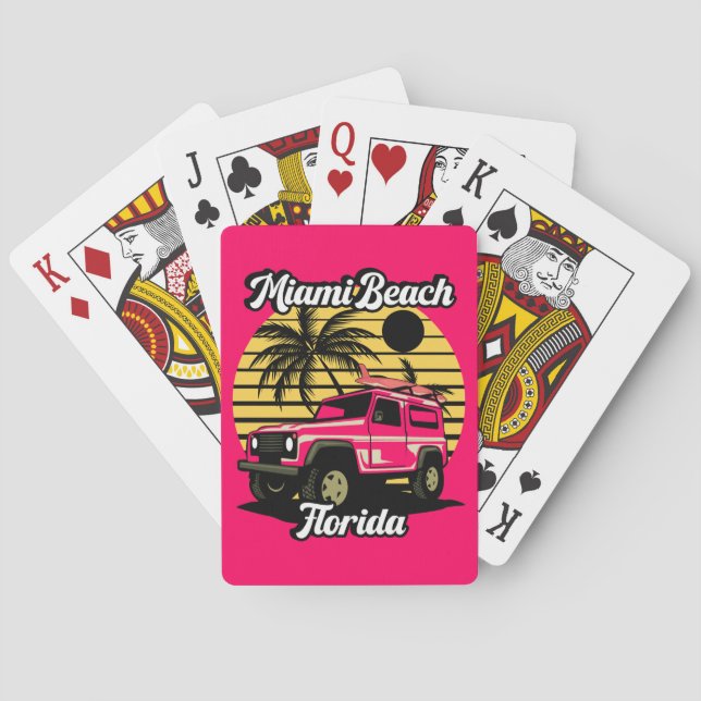 Vintage Miami Beach Florida Poker Cards (Back)