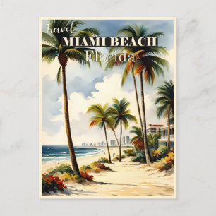 Vintage Miami Beach Florida Travel Postcard