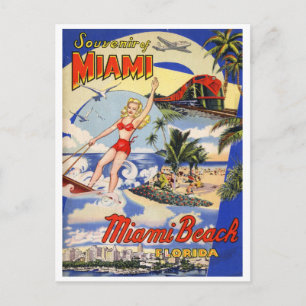 Vintage Miami Beach Florida Travel Postcard