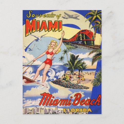 Vintage Miami Beach Florida Travel Postcard