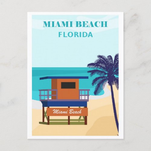 Vintage Miami Beach Florida Travel Postcard