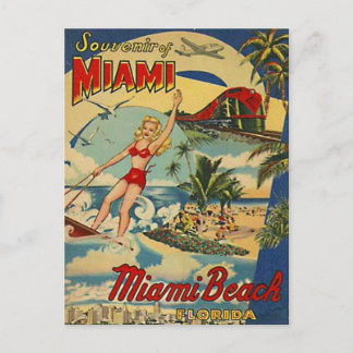 Vintage Miami Beach, Florida, USA - Postcard