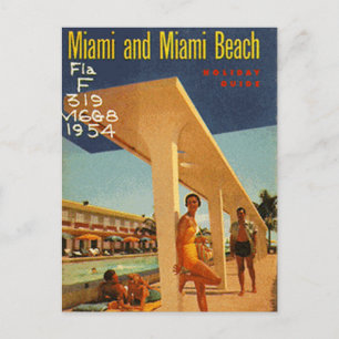 Vintage Miami Beach, Florida, USA - Postcard