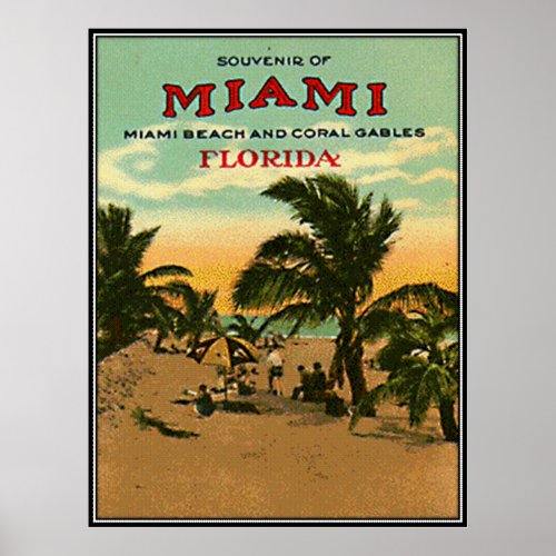 Vintage Miami Beach Florida USA _ Poster