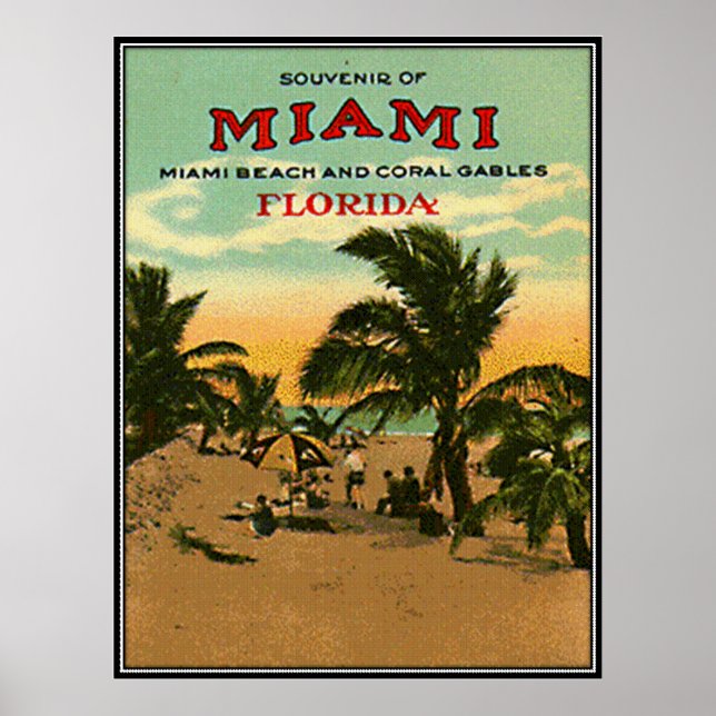 Vintage Miami Beach, Florida, USA - Poster (Front)