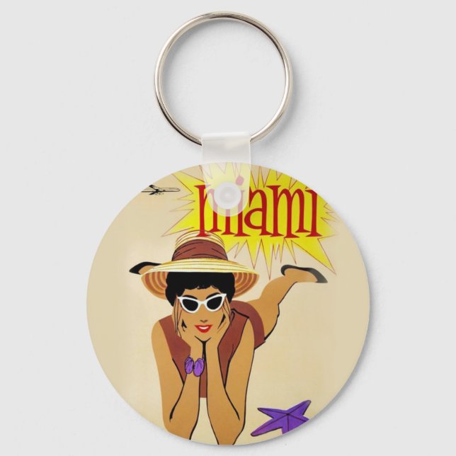 Vintage Miami Beach Keychain (Front)