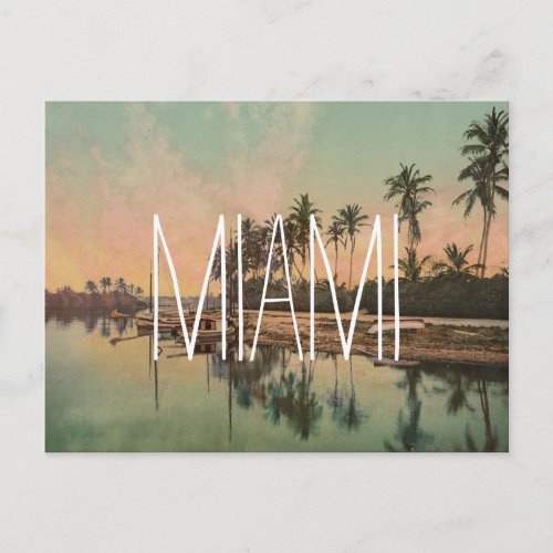 Vintage Miami beach photo wanderlust travel hipste Postcard