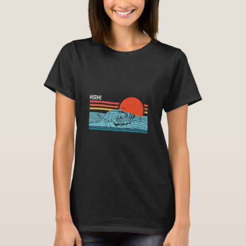 Vintage Miami Beach Retro Surfing 80s 90s Souvenir T_Shirt