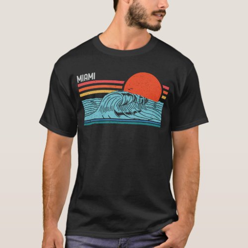 Vintage Miami Beach Retro Surfing 80s 90s Souvenir T_Shirt