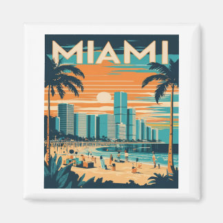 Vintage Miami Florida Magnet