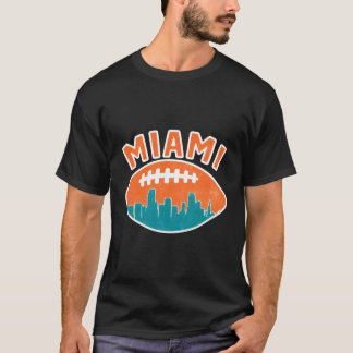 Vintage Miami Florida Skyline Retro Football T-Shirt