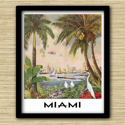 Vintage Miami Florida Travel and Tourism Poster