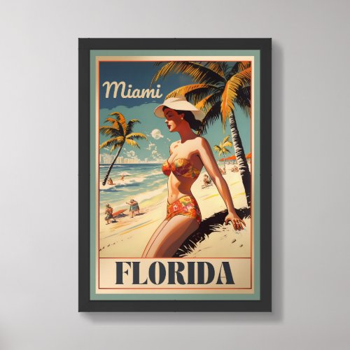 Vintage Miami Florida Travel Poster