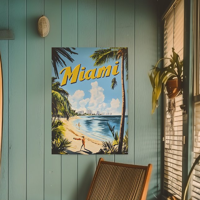 Vintage Miami Florida Travel Wall Poster (Creator Uploaded)