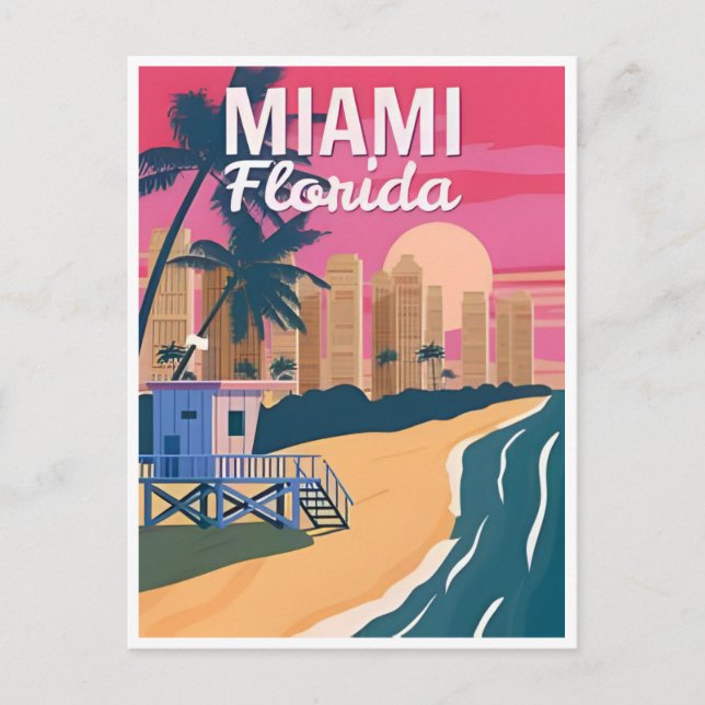 Vintage Miami Florida united states of america  Postcard (Front)