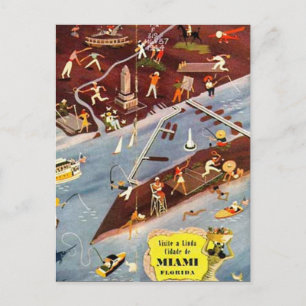 Vintage Miami, Florida, USA - Postcard