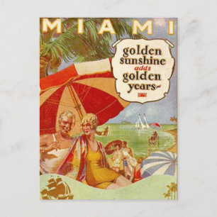 Vintage Miami, Florida, USA - Postcard