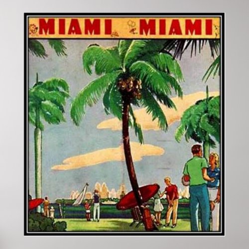 Vintage Miami Florida USA _ Poster