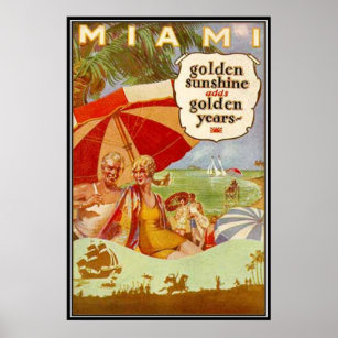 Vintage Miami, Florida, USA - Poster