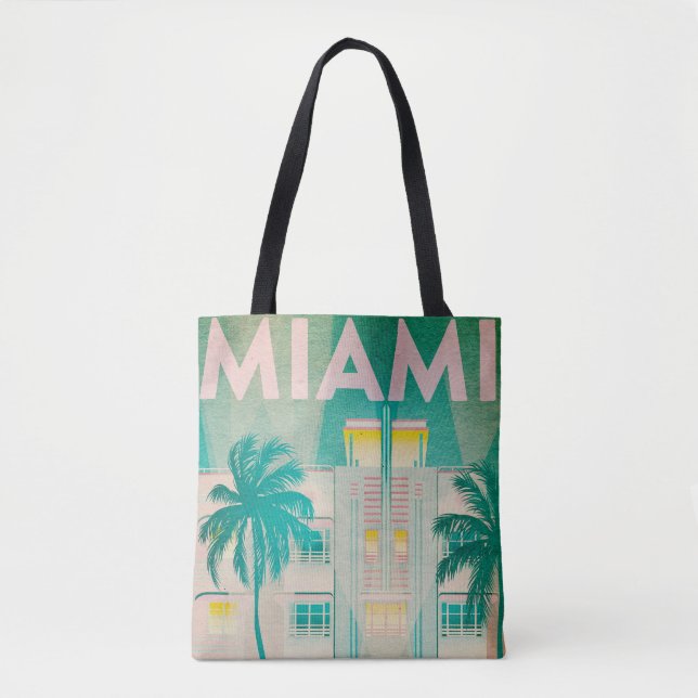 Vintage Miami, Ocean Drive Tote Bag (Front)