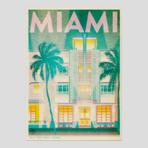 Vintage Miami, Ocean Drive Travel Poster