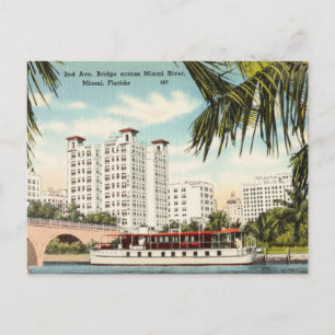 Vintage, Miami River Miami, Florida Postcard