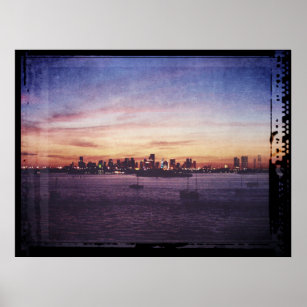 Vintage Miami Sunset Poster