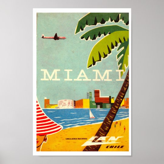 Vintage Miami Travel Poster | Zazzle.com