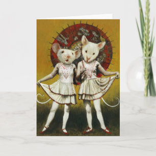 Vintage Mice Greeting Card
