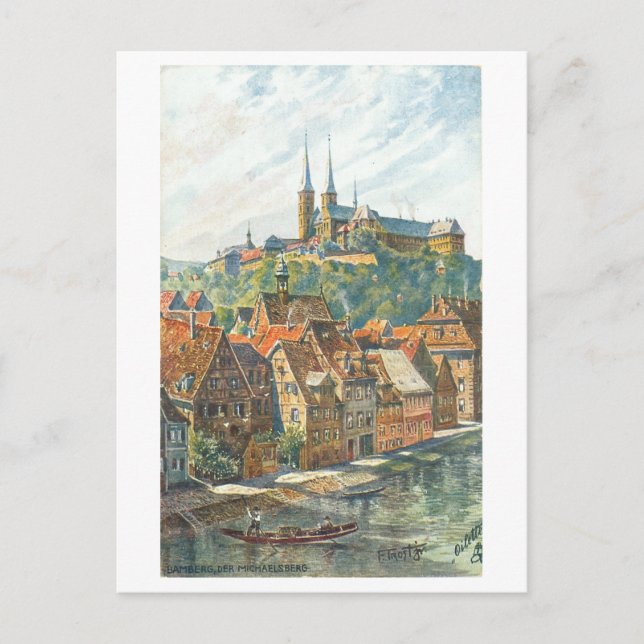 Vintage Michaelsberg Abbey, Bamberg, Germany Postcard (Front)