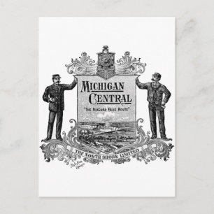 VINTAGE MICHIGAN CENTRAL RAILROAD LOGO POSTCARD