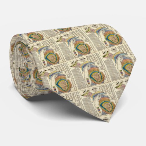 Vintage Michigan Geological Map 1865 Neck Tie