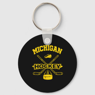 Vintage Michigan Hockey Retro-style Keychain