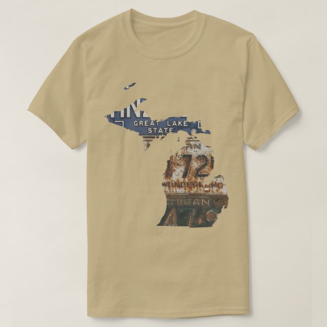 Vintage Michigan License Plates  T-Shirt (Design Front)