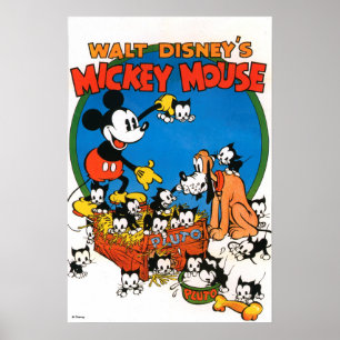 Vintage Mickey and Pluto Poster